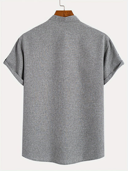 Jorge | Camisa elegante de manga corta y cuello alto