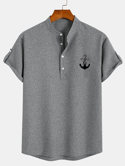 Jorge | Camisa elegante de manga corta y cuello alto
