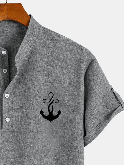 Jorge | Camisa elegante de manga corta y cuello alto