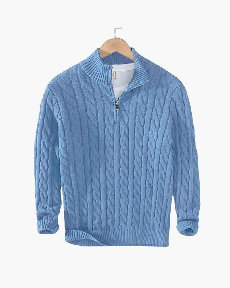 Jersey  con diseño trenzado y cremallera ✅