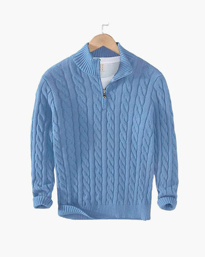 Jersey  con diseño trenzado y cremallera ✅