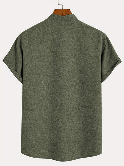 Jorge | Camisa elegante de manga corta y cuello alto