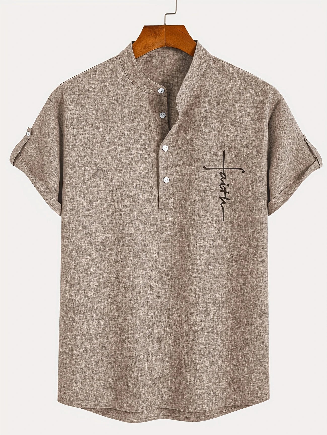 Jorge | Camisa elegante de manga corta y cuello alto