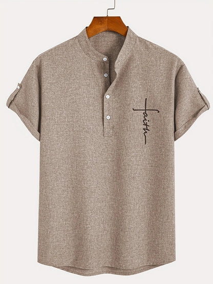 Jorge | Camisa elegante de manga corta y cuello alto