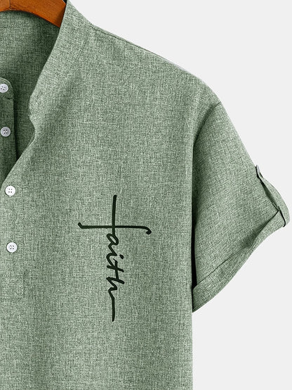 Jorge | Camisa elegante de manga corta y cuello alto