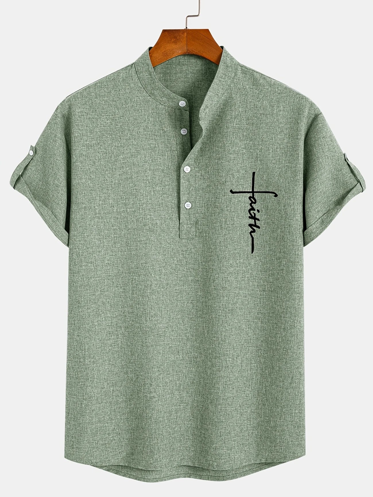 Jorge | Camisa elegante de manga corta y cuello alto