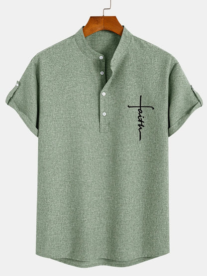 Jorge | Camisa elegante de manga corta y cuello alto