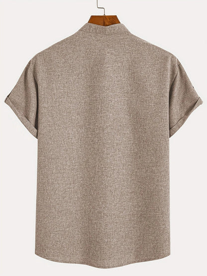Jorge | Camisa elegante de manga corta y cuello alto