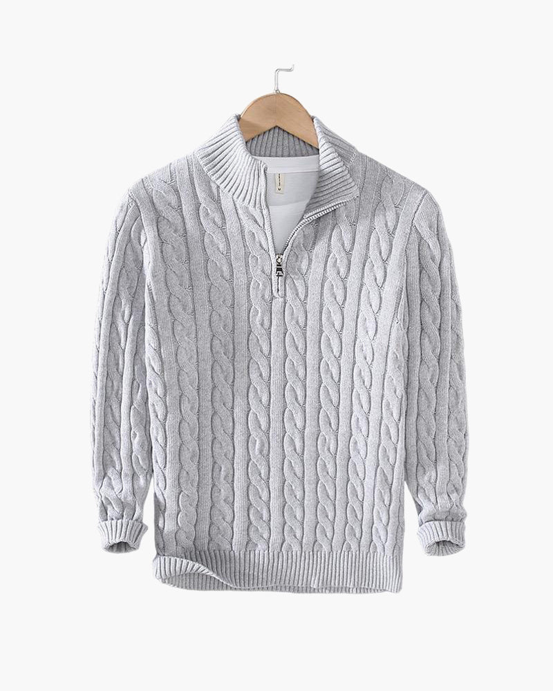 Jersey  con diseño trenzado y cremallera ✅