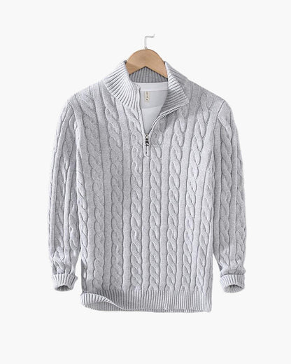 Jersey  con diseño trenzado y cremallera ✅