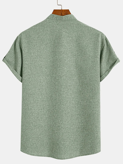Jorge | Camisa elegante de manga corta y cuello alto