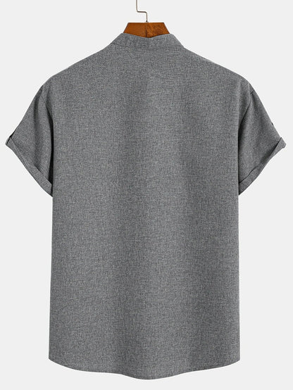 Jorge | Camisa elegante de manga corta y cuello alto