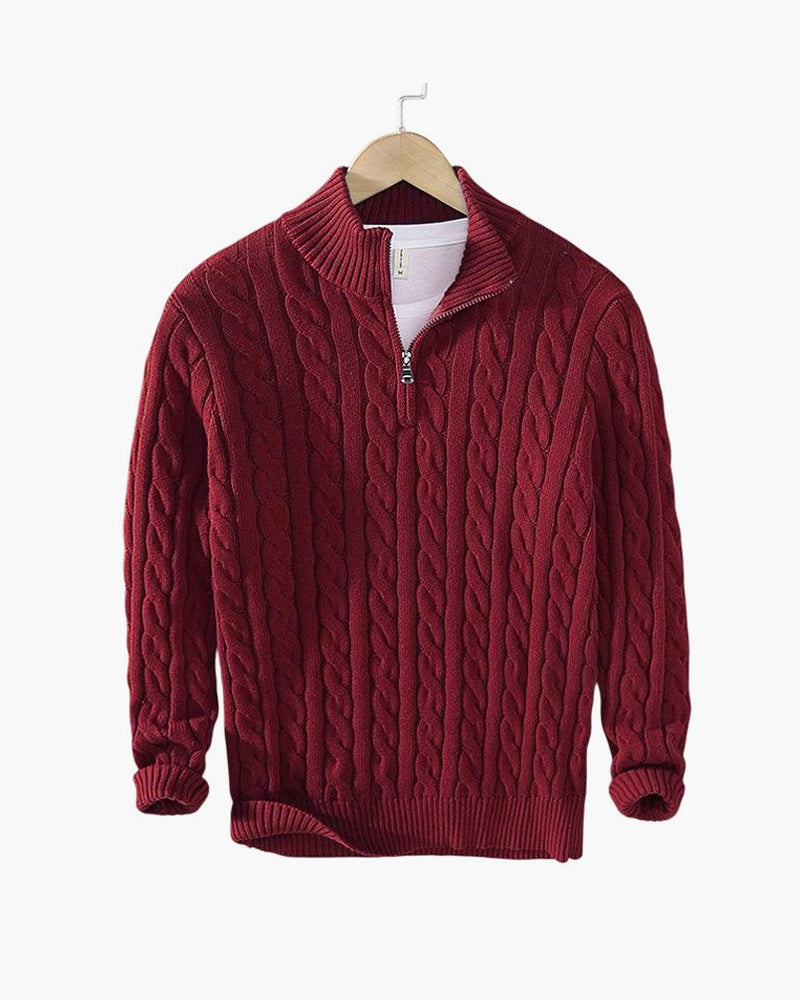 Jersey  con diseño trenzado y cremallera ✅