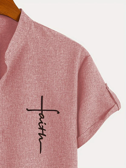 Jorge | Camisa elegante de manga corta y cuello alto
