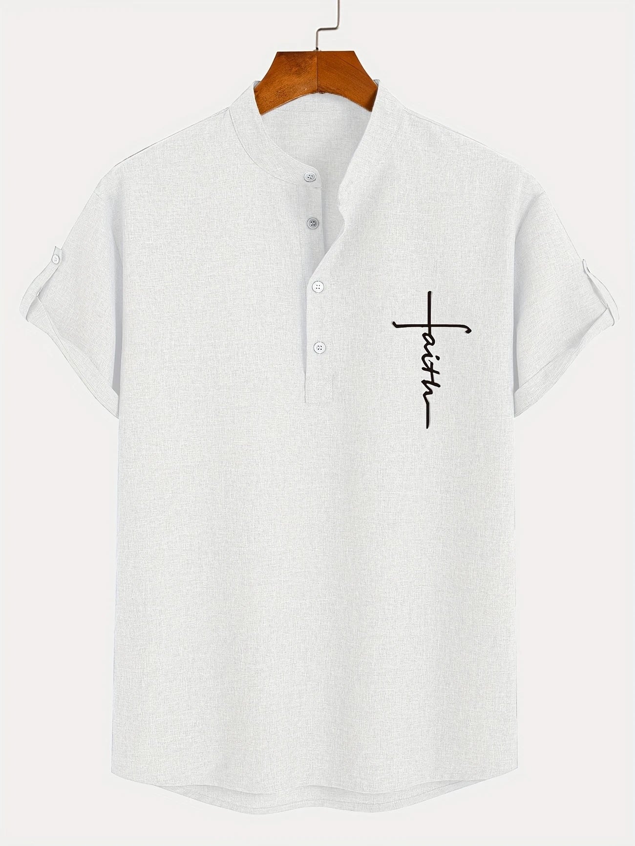 Jorge | Camisa elegante de manga corta y cuello alto