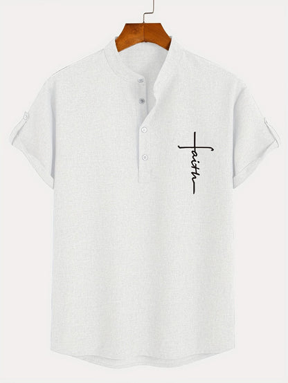 Jorge | Camisa elegante de manga corta y cuello alto