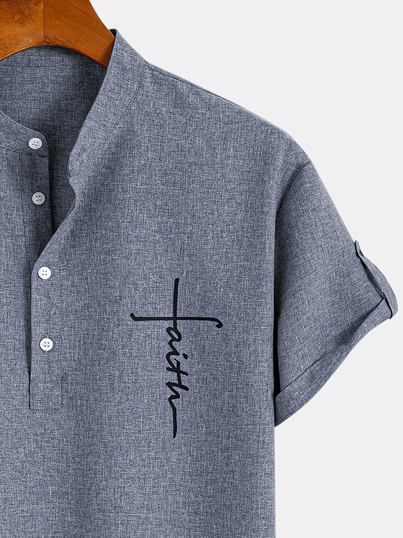 Jorge | Camisa elegante de manga corta y cuello alto