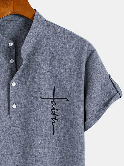 Jorge | Camisa elegante de manga corta y cuello alto