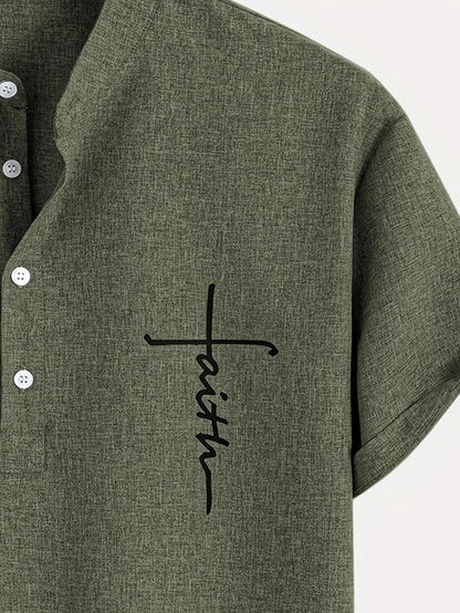 Jorge | Camisa elegante de manga corta y cuello alto