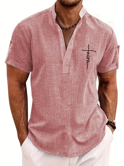 Jorge | Camisa elegante de manga corta y cuello alto
