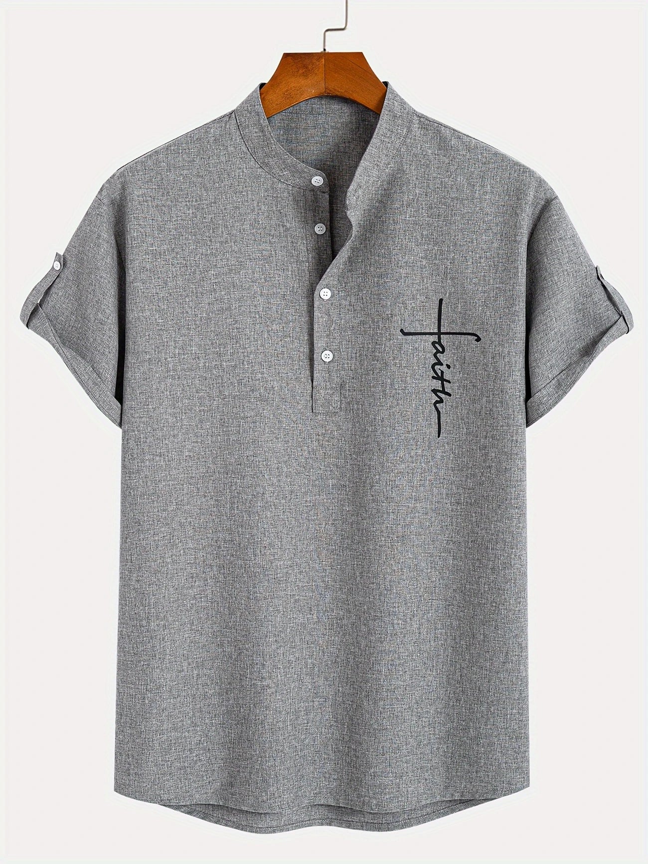 Jorge | Camisa elegante de manga corta y cuello alto