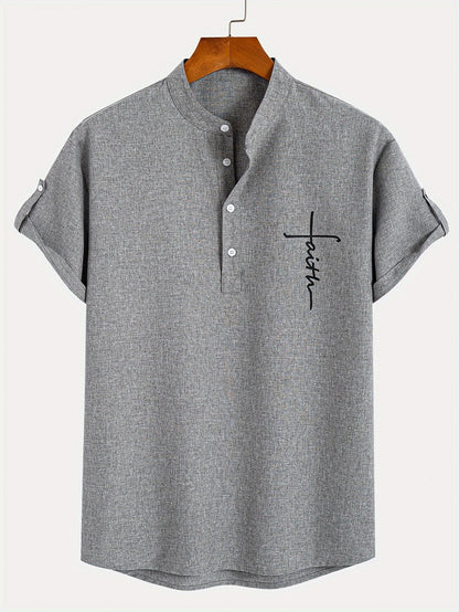 Jorge | Camisa elegante de manga corta y cuello alto