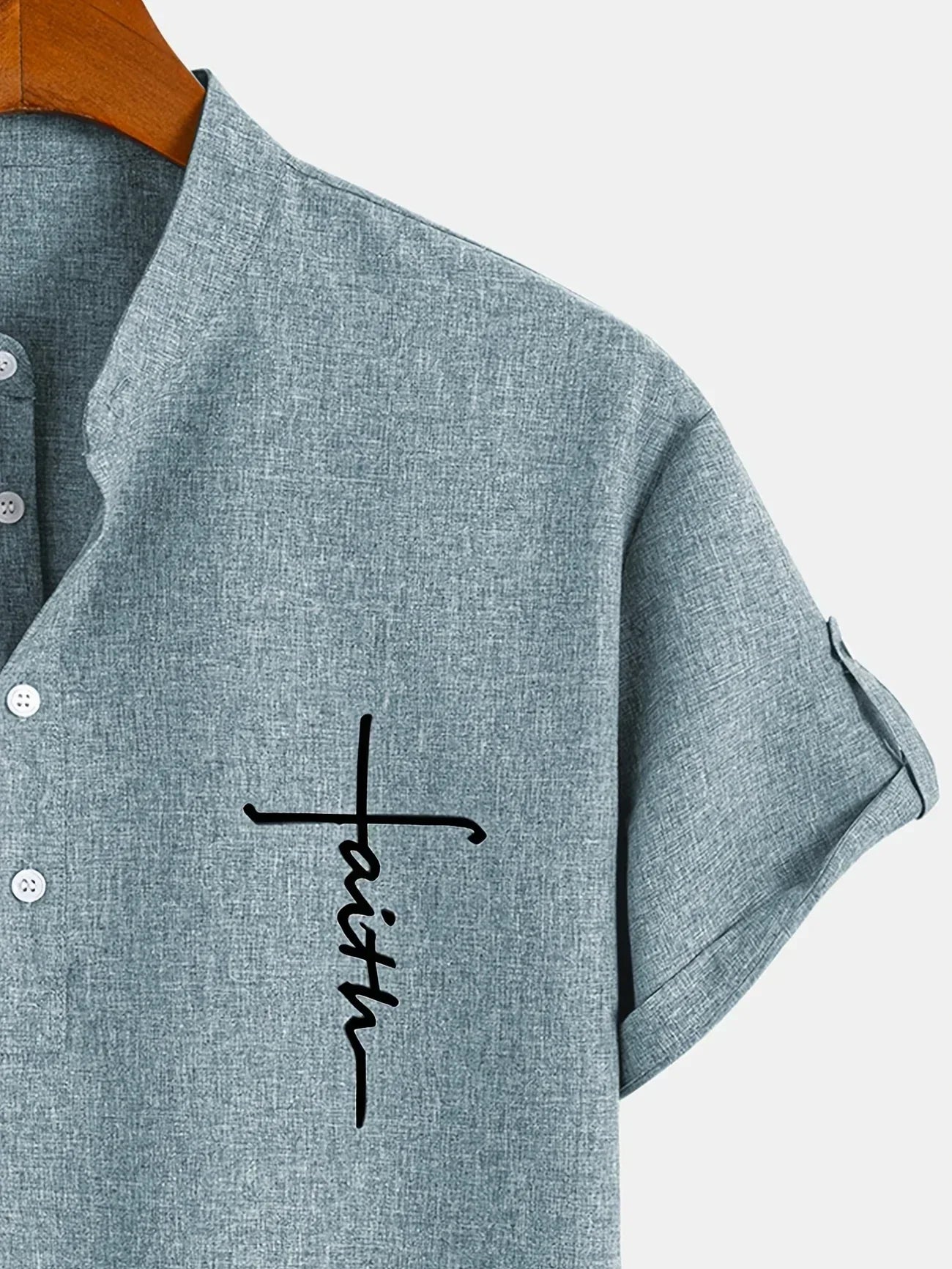 Jorge | Camisa elegante de manga corta y cuello alto