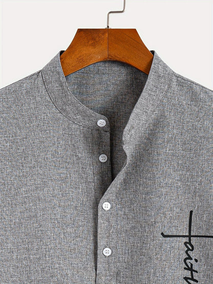 Jorge | Camisa elegante de manga corta y cuello alto
