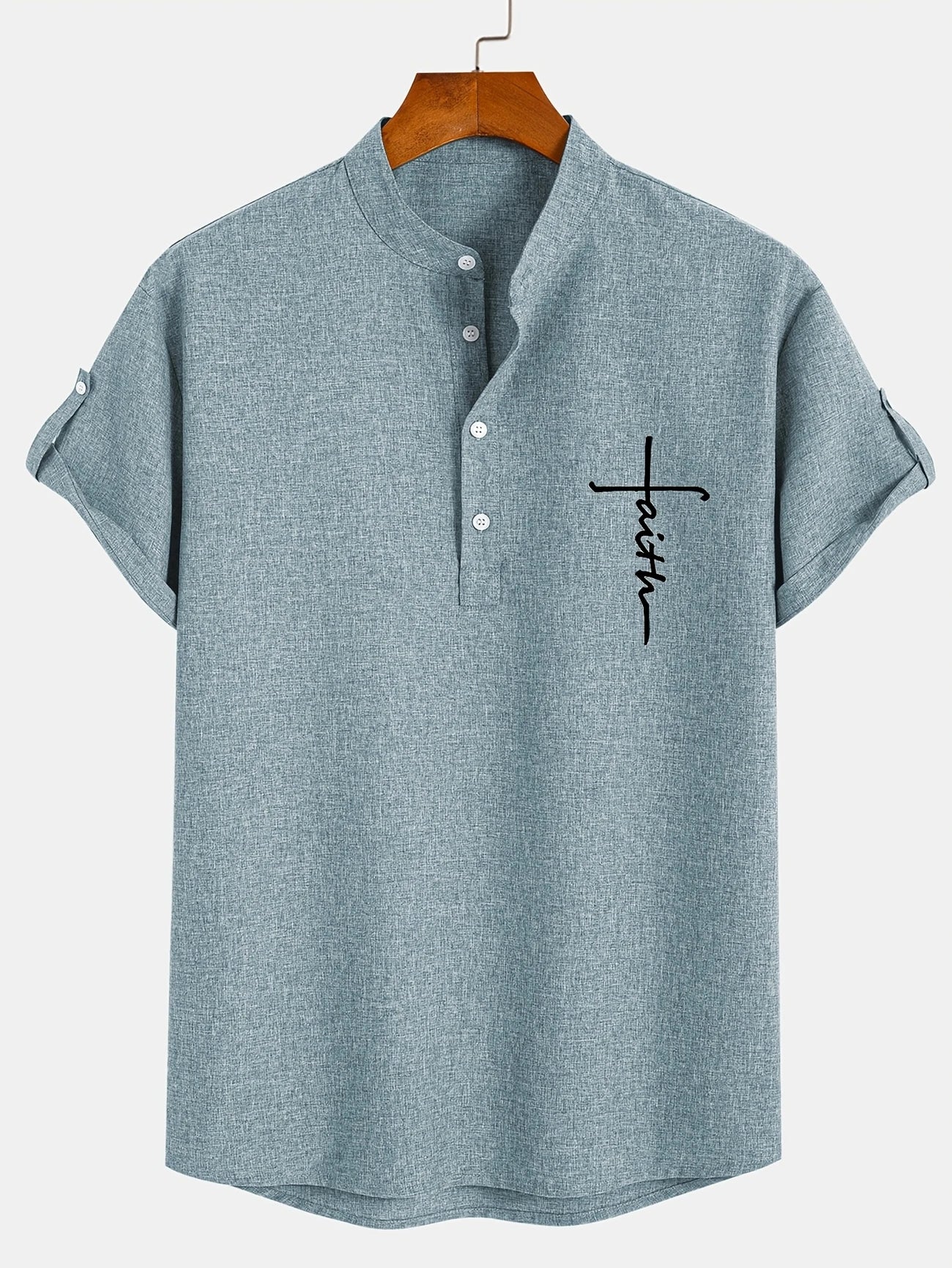 Jorge | Camisa elegante de manga corta y cuello alto