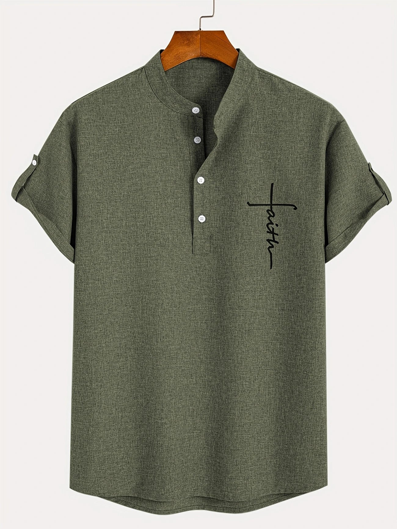 Jorge | Camisa elegante de manga corta y cuello alto