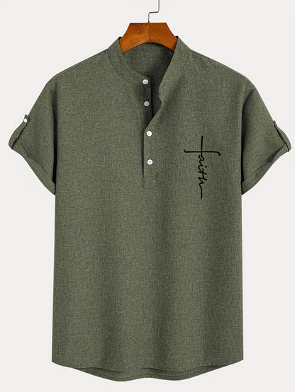 Jorge | Camisa elegante de manga corta y cuello alto
