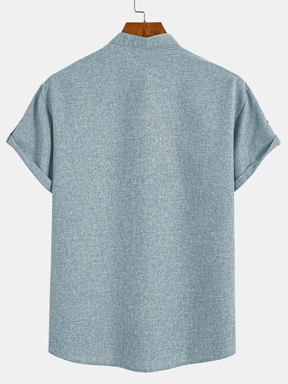 Jorge | Camisa elegante de manga corta y cuello alto