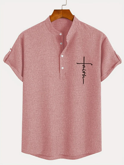 Jorge | Camisa elegante de manga corta y cuello alto