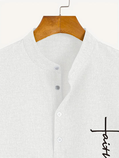 Jorge | Camisa elegante de manga corta y cuello alto
